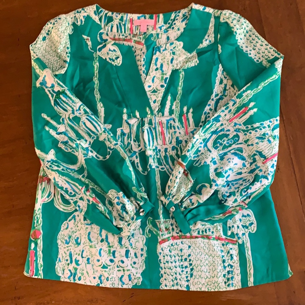 Lilly Pulitzer Swingers silk Elsa size small